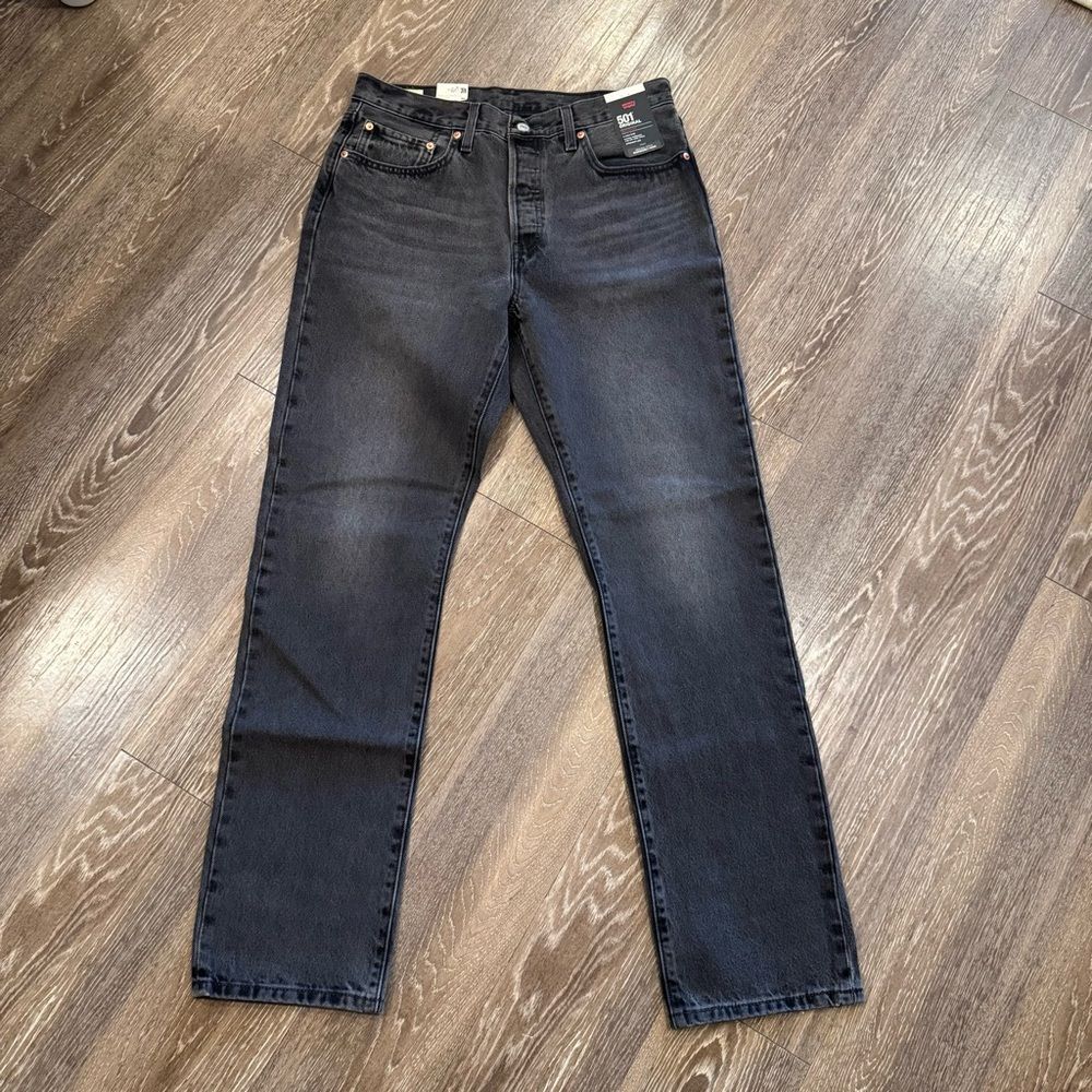Levi's premium 501 black/ Gray Straight women’s Jeans